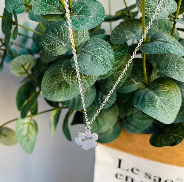 LYA β Stylish Silver Paw Necklace in Stainless Steel for an Elegant Look