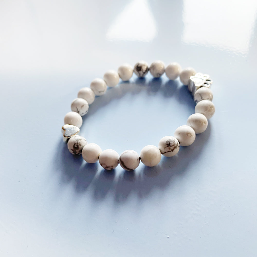 ELARA – Handmade Natural Stone Bracelet with Cute Paw and Heart Charms for a Unique Look