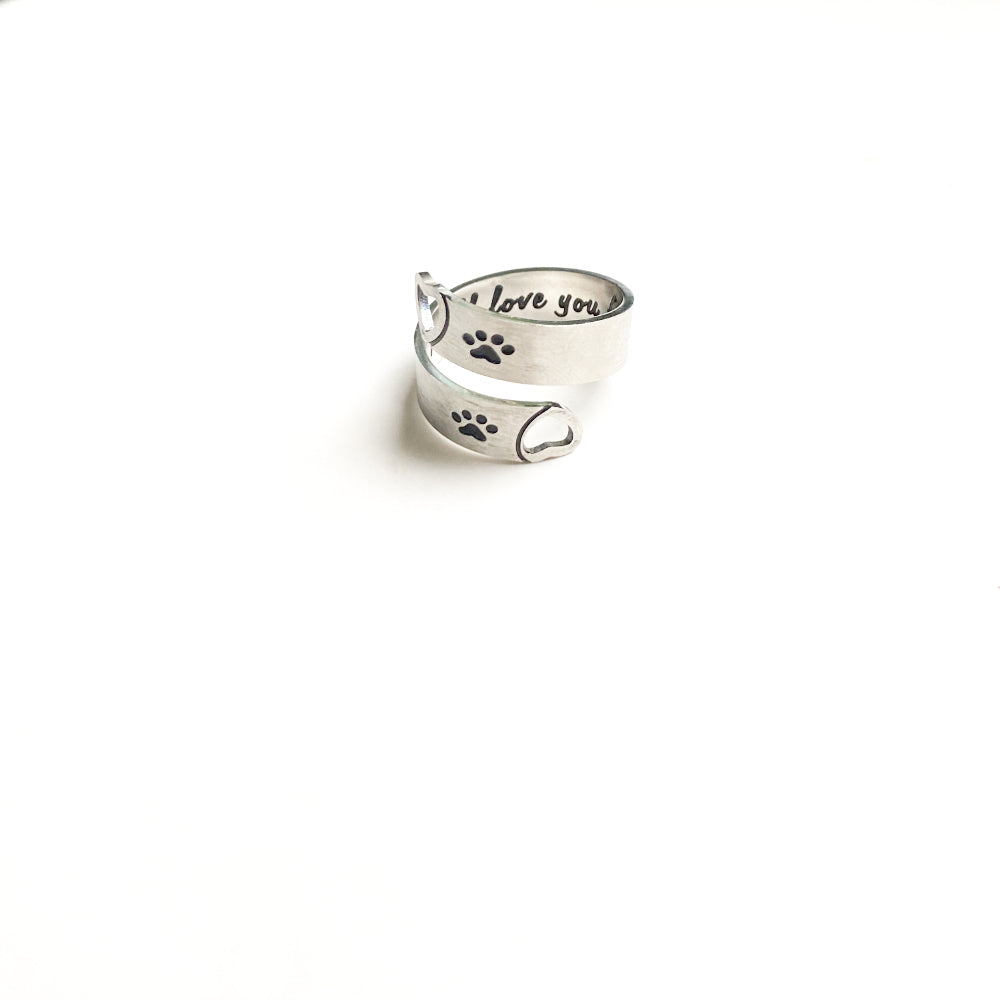FAYAIE – Elegant Adjustable Paw & Heart Ring with Unique Twist Design Made of Durable Stainless Steel