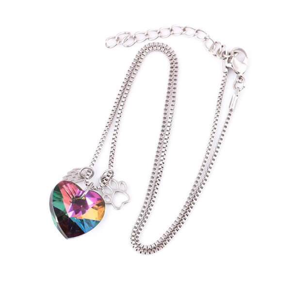 AILA – Rainbow Memorial Necklace with Heart Pendant