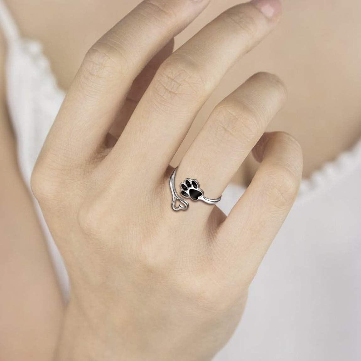 Handcrafted Adjustable Paw Print Heart