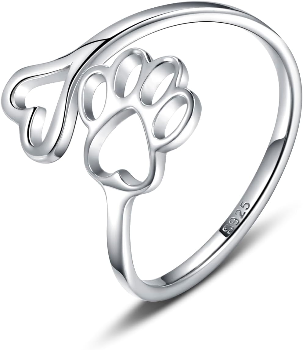 Handcrafted Adjustable Paw Print Heart