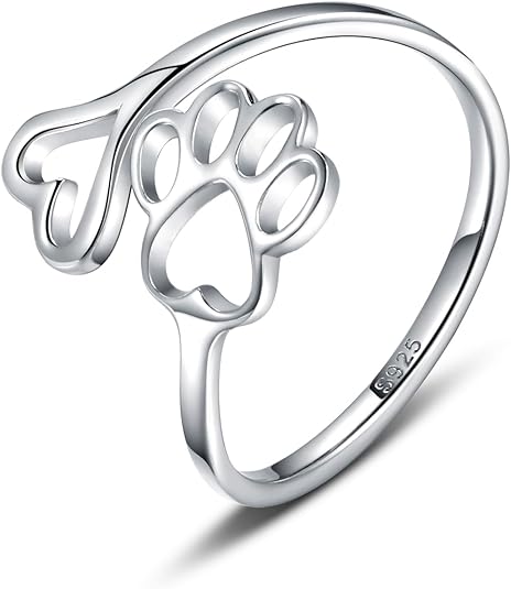 Handcrafted Adjustable Paw Print Heart
