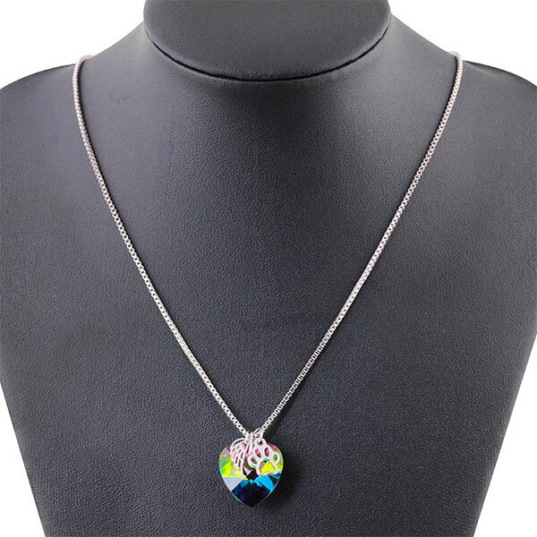 AILA – Rainbow Memorial Necklace with Heart Pendant