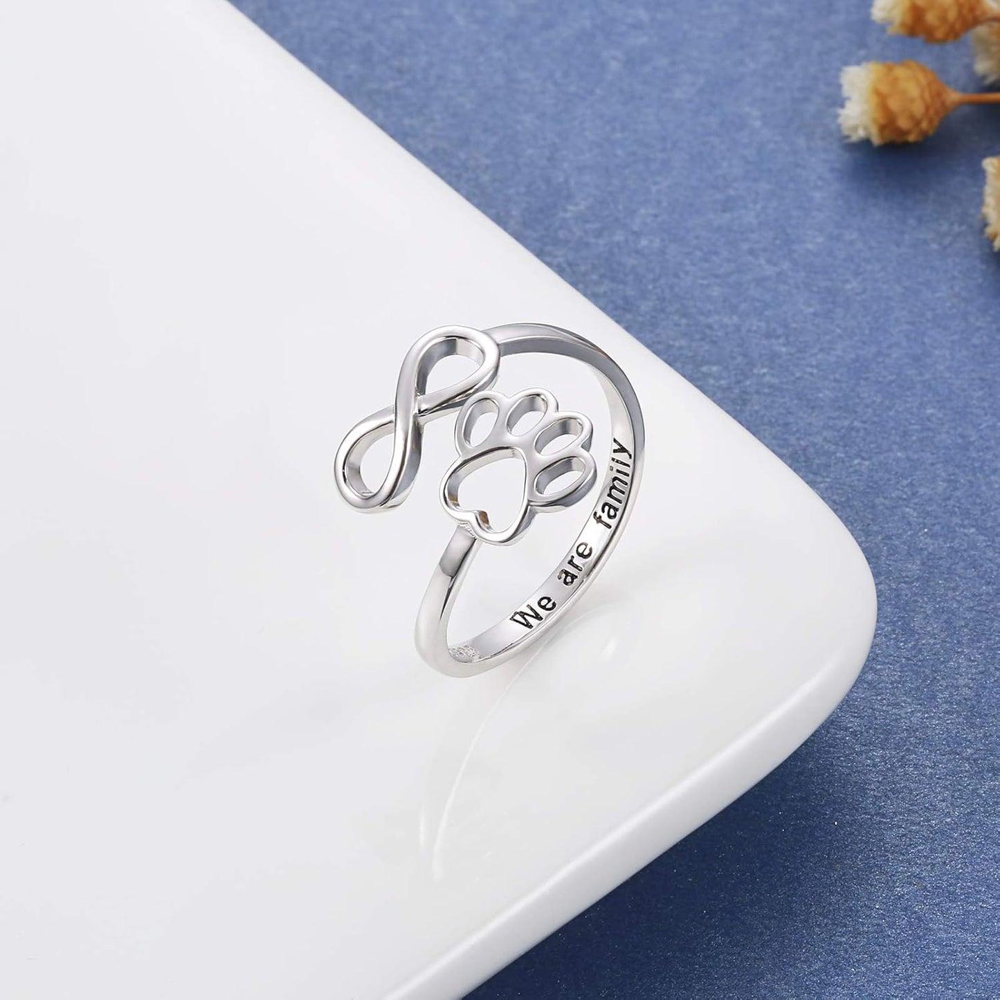 Handcrafted Adjustable Paw Print Heart