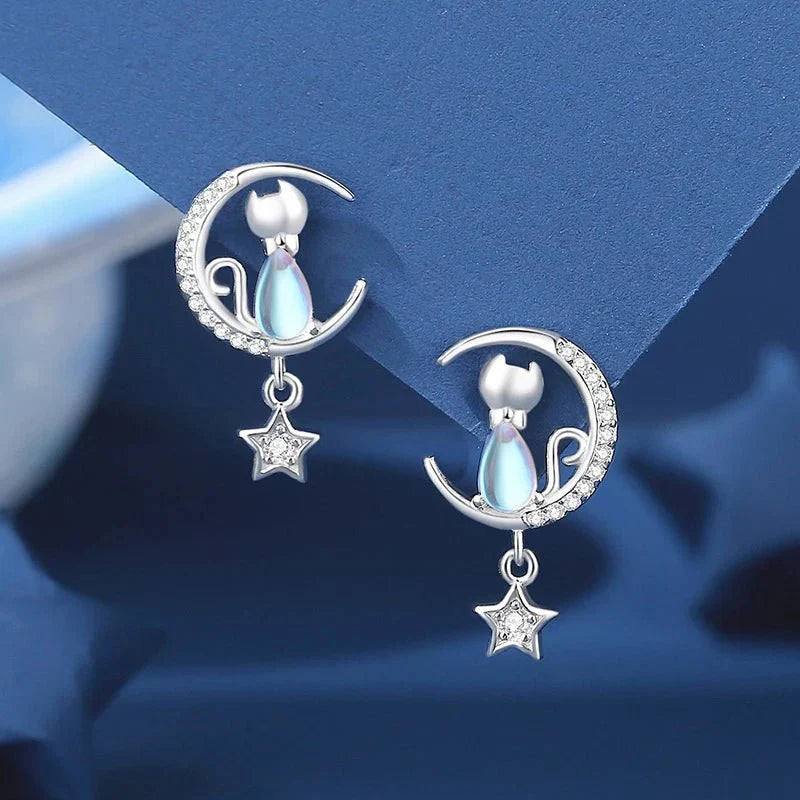 Celestial Whimsy Cat Earrings
