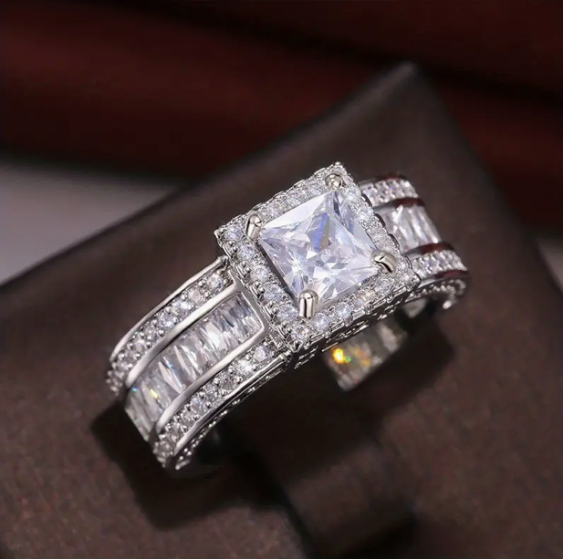 Halo Zirconia Diamond Ring