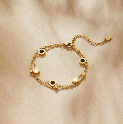 Onyx White Stone Bracelet