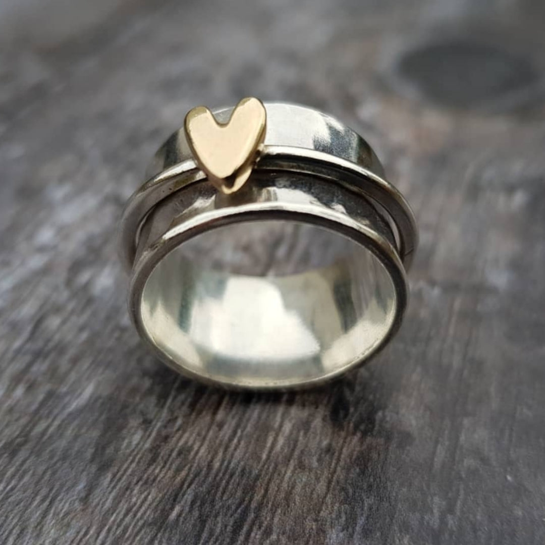 Mely - Goldheart Silver Ring