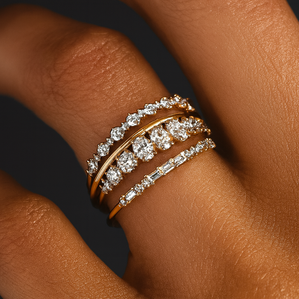 Vintage Gold Ring with Cut Zirconia main image 0