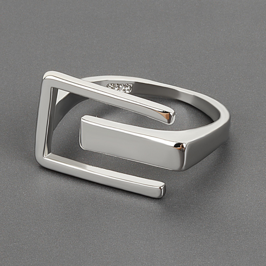Adjustable Modernist Ring in Silver