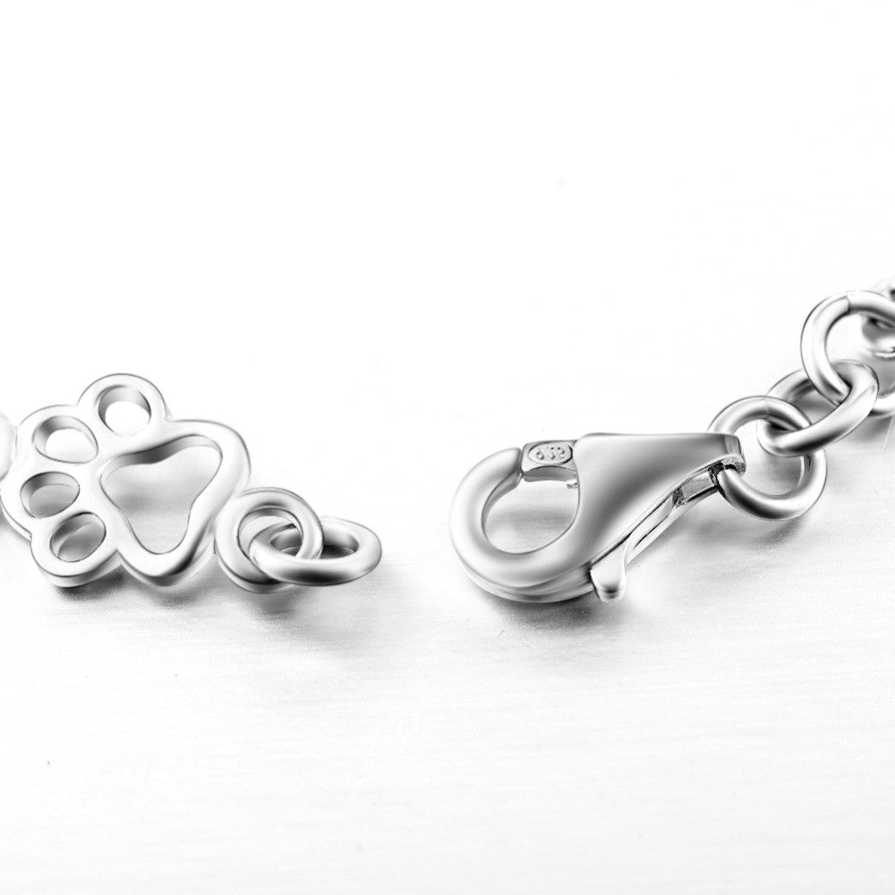 Bracelet with Dog Paw and Bone Charms