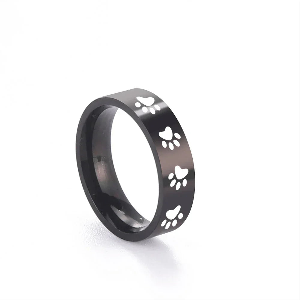 Whispering Paw Print Ring