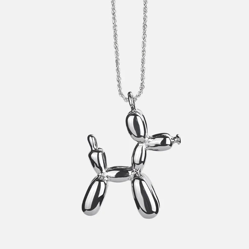 JUNO β Elegant Necklace with Charming Balloon Dog Pendant in Radiant Gold Look