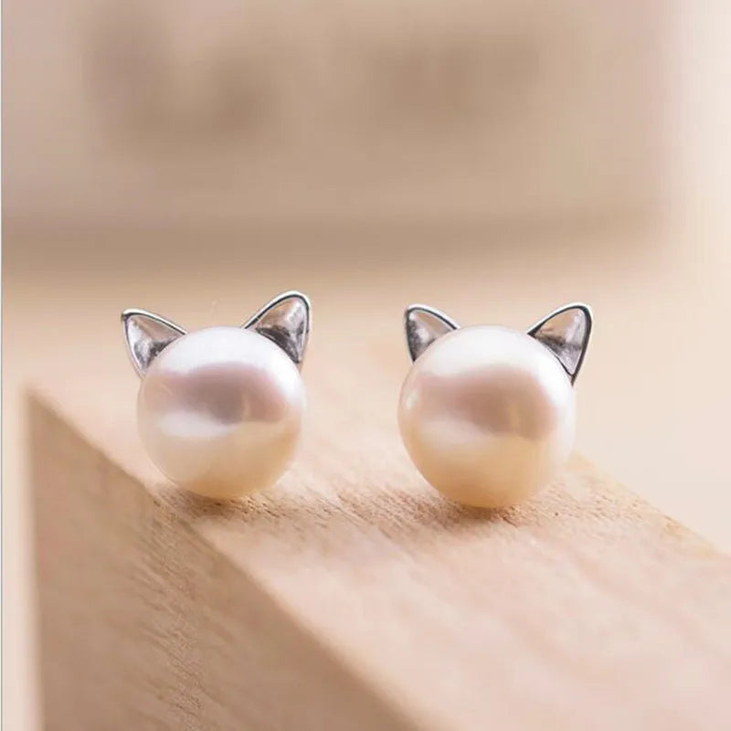 Whispering Pearl Cat Studs