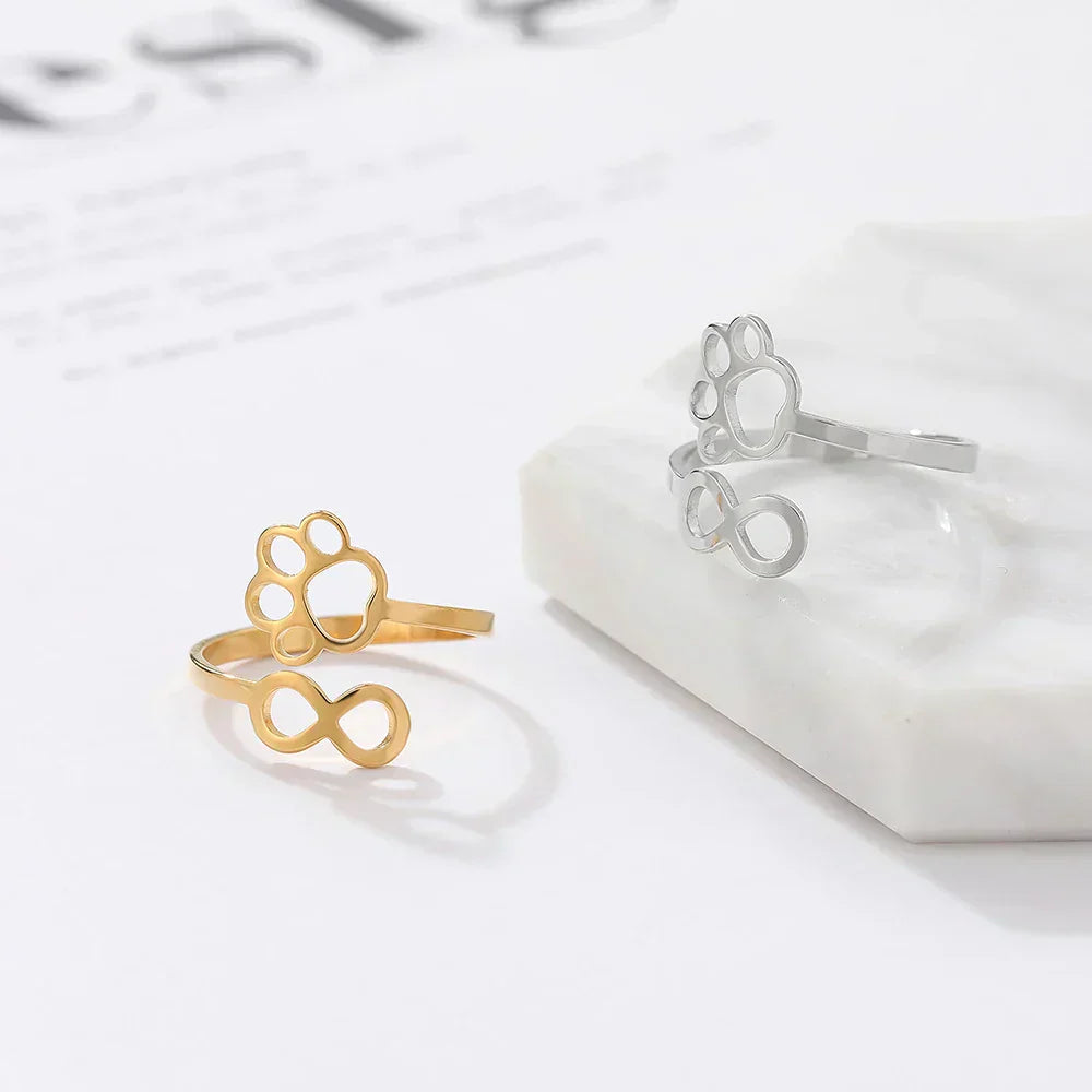 AYLA โ Elegant Adjustable Infinity Paw Ring Made of High-Quality Stainless Steel