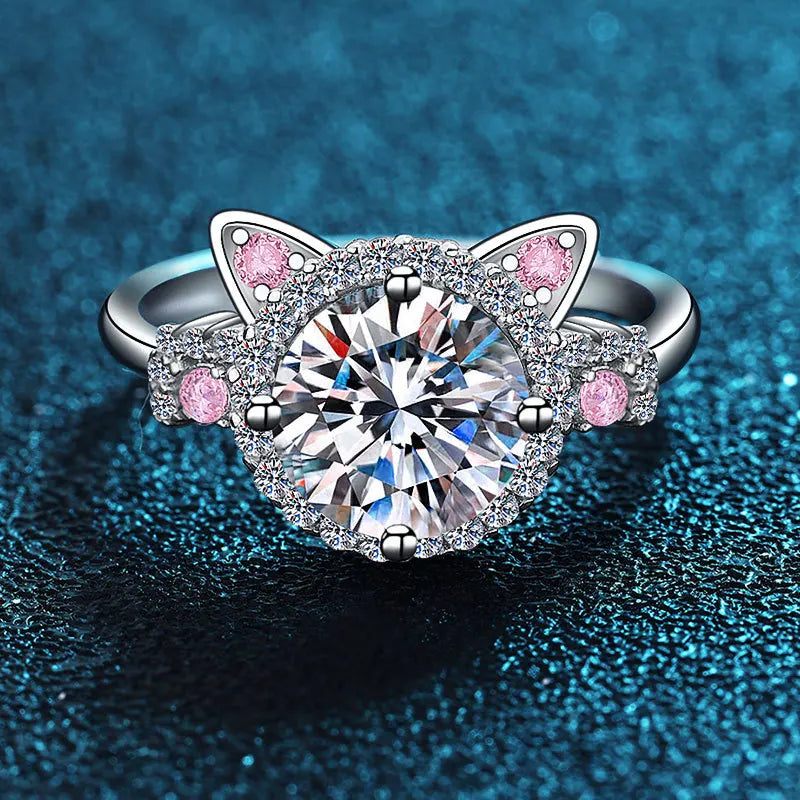 MINA – Elegant Adjustable Cat Ears Ring with Sparkling Zirconia