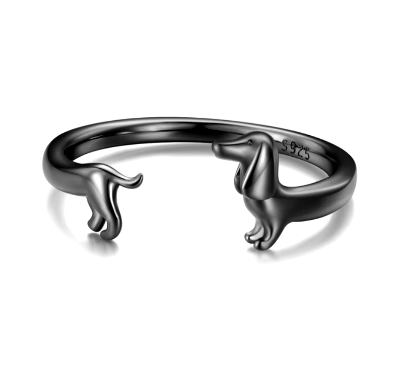 PEPI – Customizable Dachshund Ring in Stylish Wrap Design