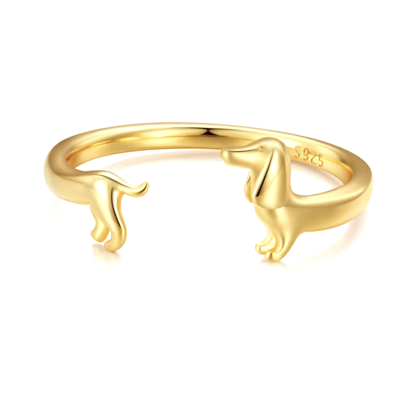 PEPI – Customizable Dachshund Ring in Stylish Wrap Design