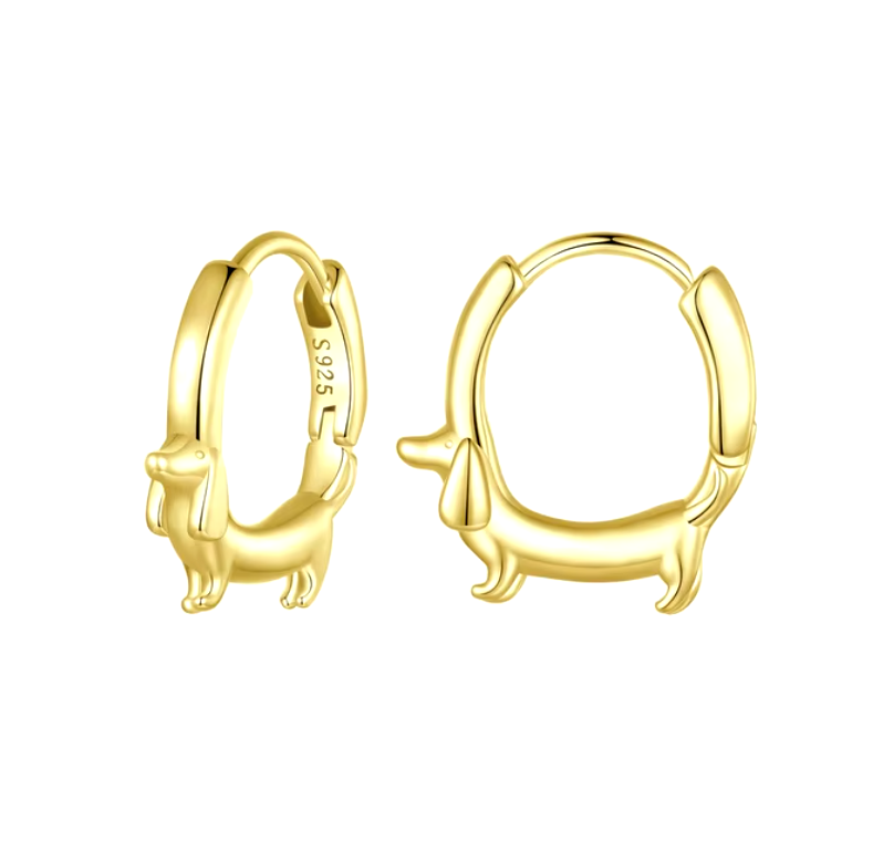 LUNIA – Elegant Dachshund Hoop Earrings Made of High-Quality Sterling Silver