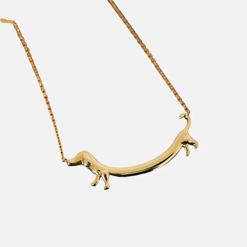 LILOU β Elegant Dachshund Necklace in Stylish Gold Look