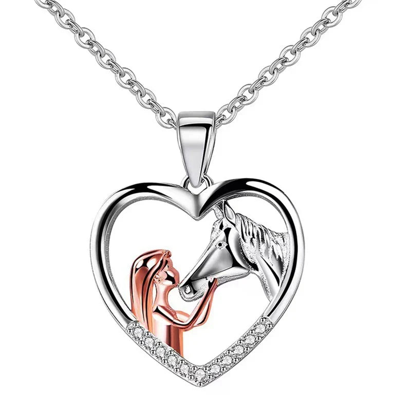 Equestrian Elegance Heart Necklace