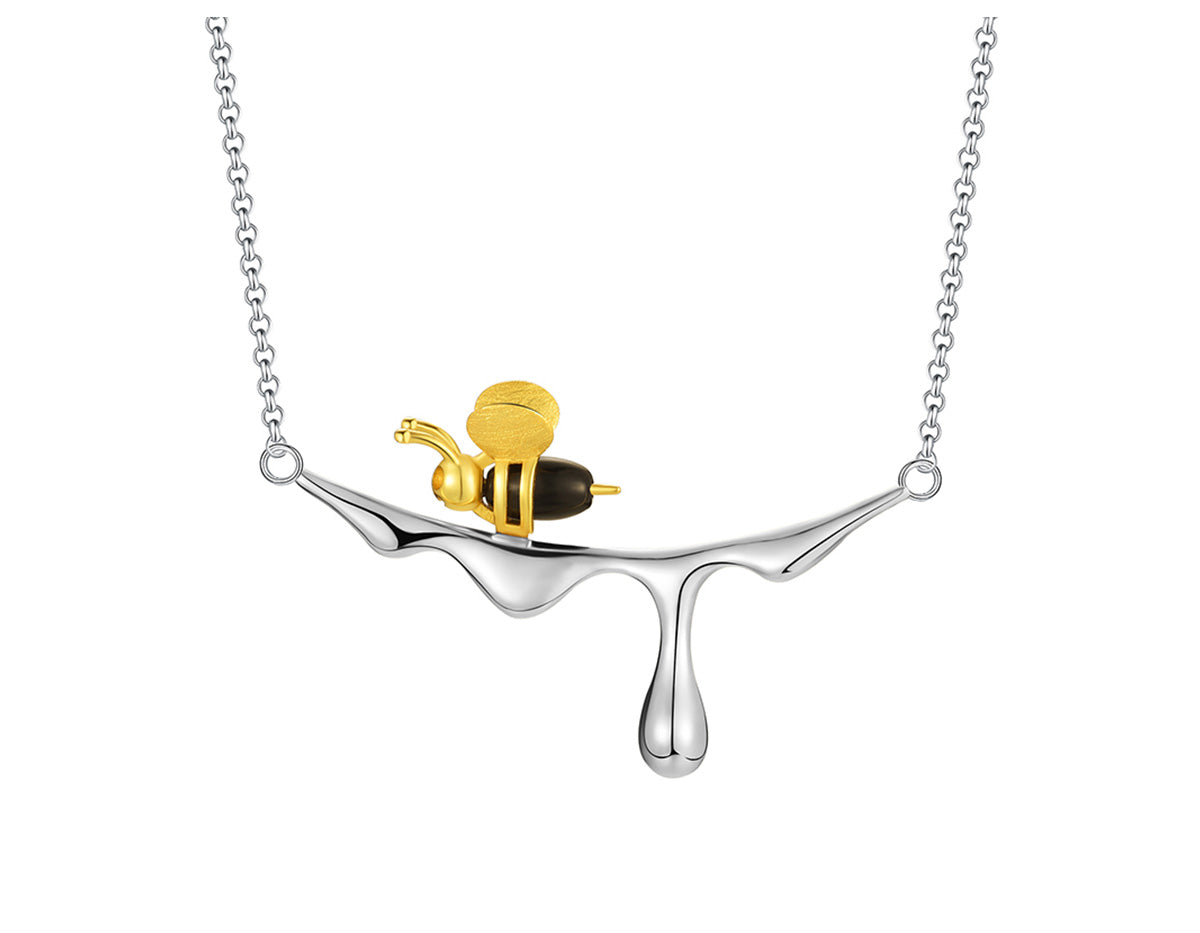 MELINA โ Elegant Dripping Honey & Bee Necklace for Nature Lovers