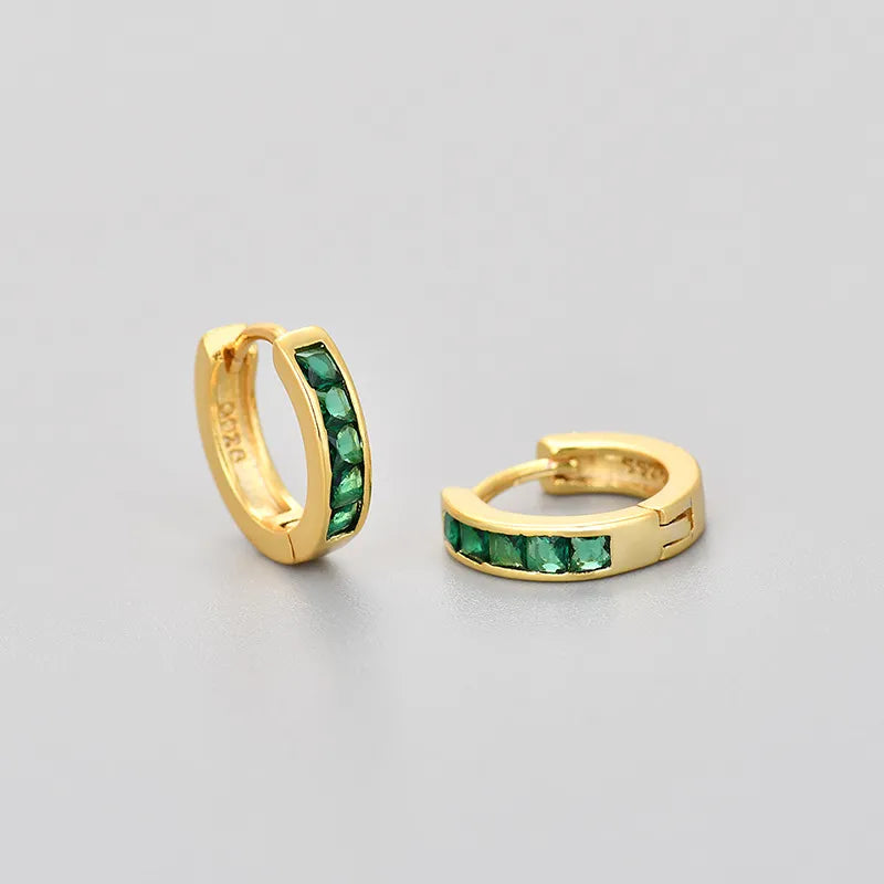 Emerald diamond earrings in gold