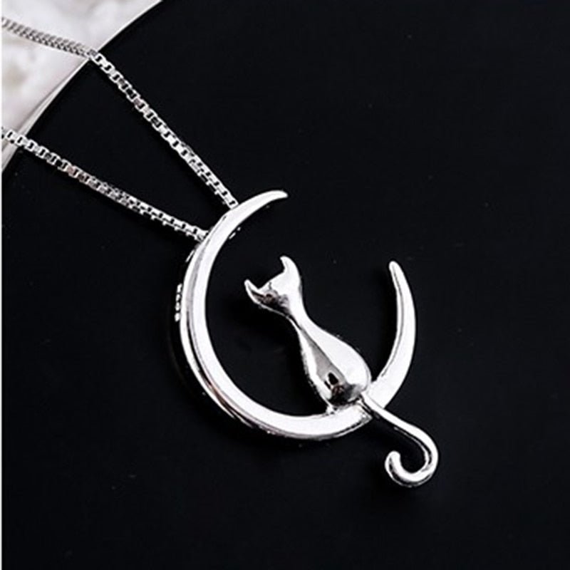 Crescent Cat Elegance Necklace