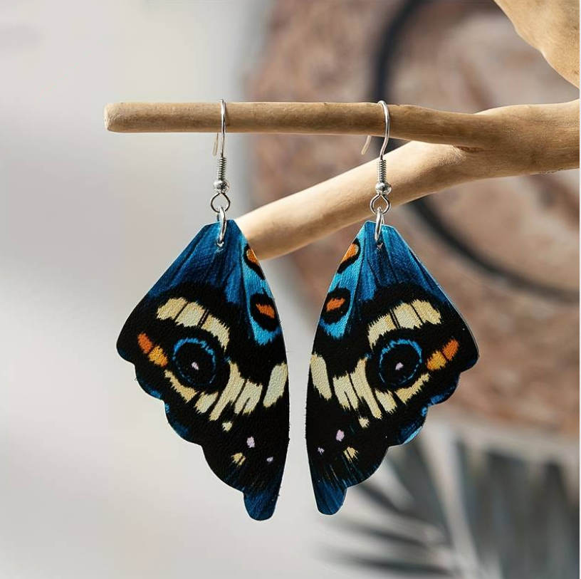 Elegant Vintage Earrings with Exotic Butterfly Wings – Mariselle for a Unique Style