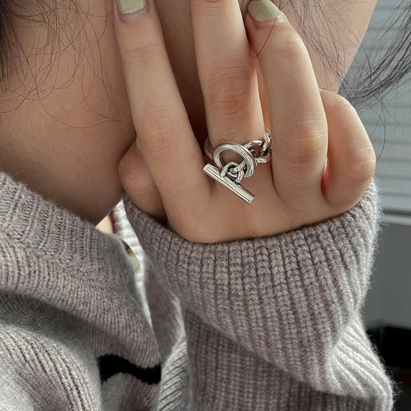 Adjustable Design Ring in Silver