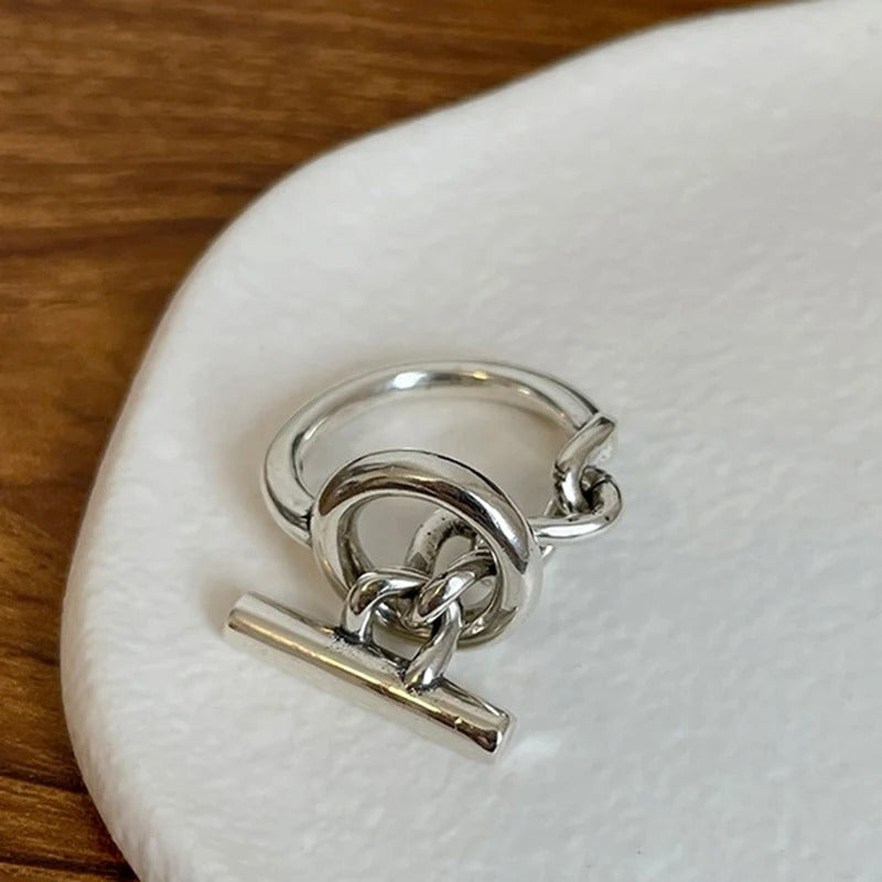 Adjustable Design Ring in Silver