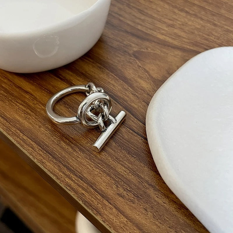 Adjustable Design Ring in Silver