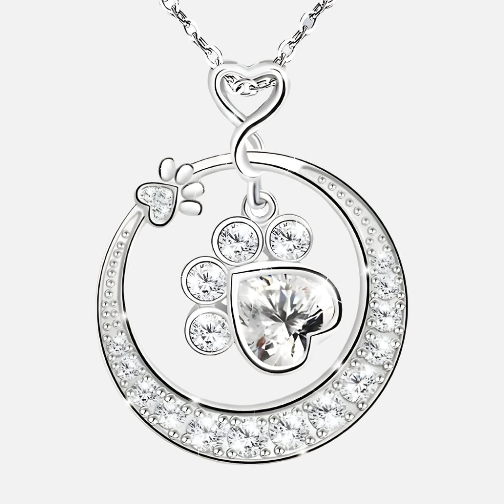 MALIA – Elegant Paw Necklace made of 925 Sterling Silver with Sparkling Zirconia for Stylish Accents