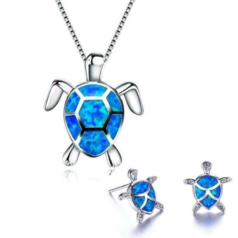 Opal Turtle Jewelry Set