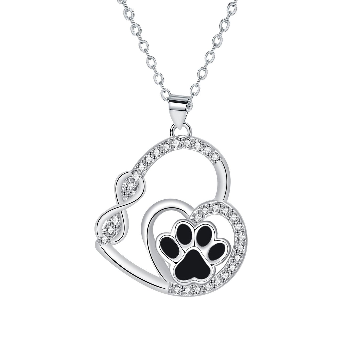 Endless Affection Paw Print Pendant Necklace