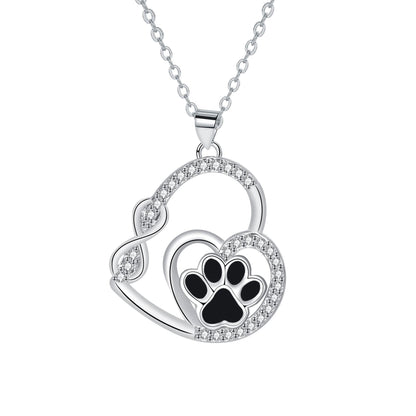 Endless Affection Paw Print Pendant Necklace
