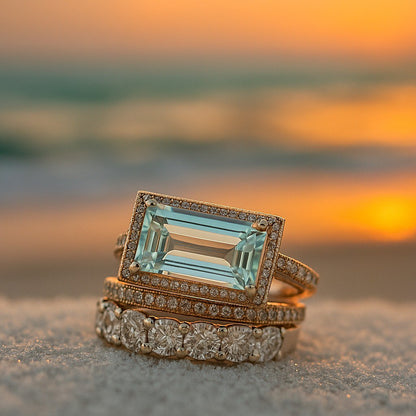 Nami | Sea Glass Ring Set