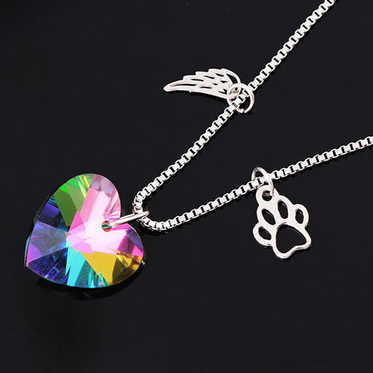 AILA – Rainbow Memorial Necklace with Heart Pendant
