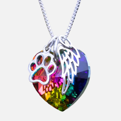 AILA – Rainbow Memorial Necklace with Heart Pendant