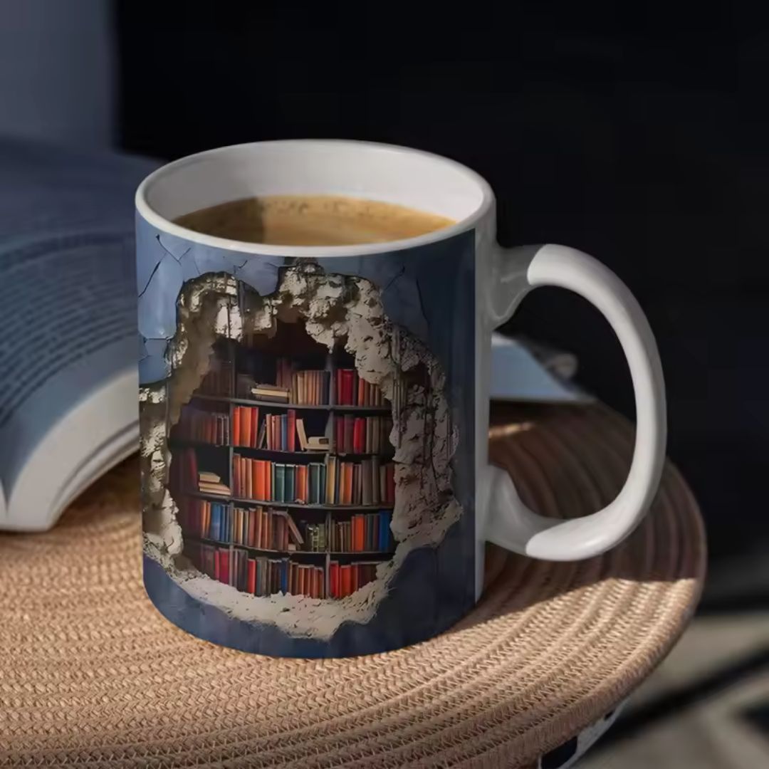 Handmade 3D Book Worlds Mug