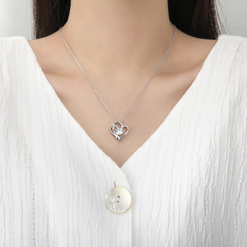 ELENYA – Elegant Adjustable Women's Necklace with Enchanting Double Heart & Sparkling Zirconia for a Stylish Look