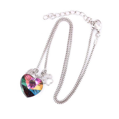 AILA – Rainbow Memorial Necklace with Heart Pendant
