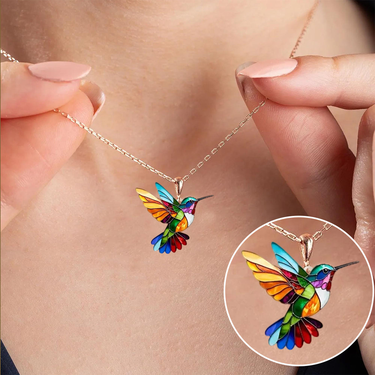 Whimsical Hummingbird Pendant