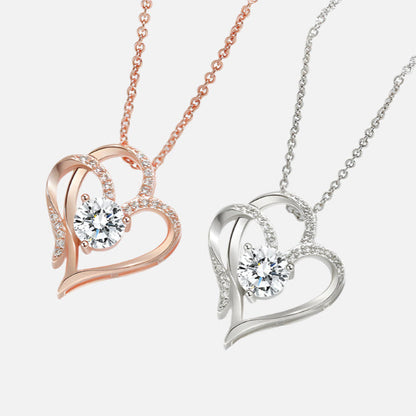 ELENYA – Elegant Adjustable Women's Necklace with Enchanting Double Heart & Sparkling Zirconia for a Stylish Look
