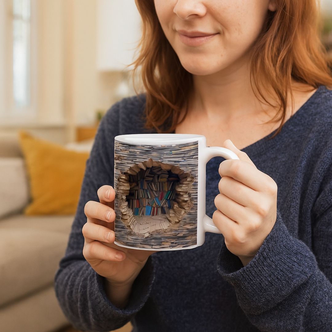 Handmade 3D Book Worlds Mug