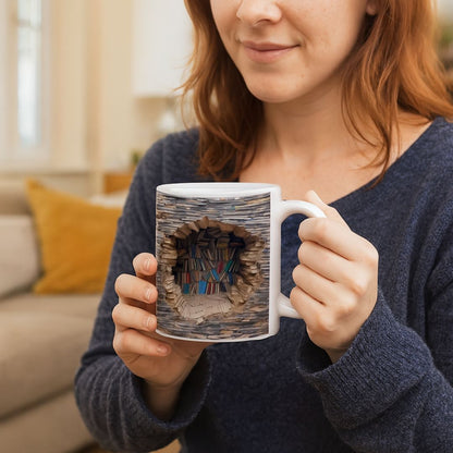 Handmade 3D Book Worlds Mug