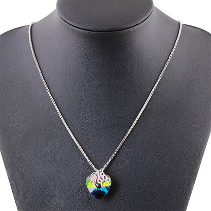 AILA – Rainbow Memorial Necklace with Heart Pendant