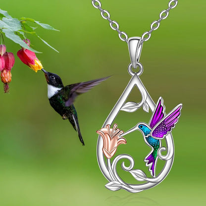 Whimsical Hummingbird Necklace & Earring Set