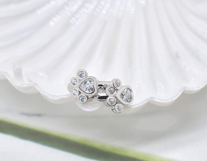 YUNA – Elegant Paw Huggie Hoops with Sparkling Zirconia for Stylish Accents